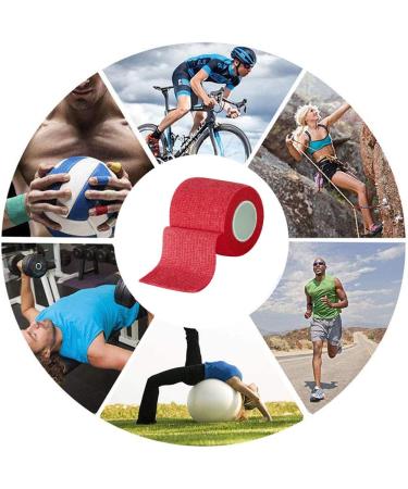 Sports Tape for Athletes - Non-Sticky Easy to Tear First Aid Injury Wrap for Fingers Ankles and Wrists - 1.97in x 14.75ft - Red - Buy Online on GoSupps.com