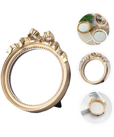 Minkissy European Style Handheld Wall Mirror for Dresser and Travel - Resin Miss Golden 12x11x1cm - Buy Online on GoSupps.com