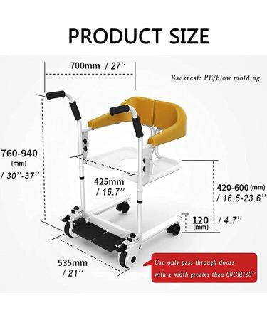 Steel Transport Wheelchair Multifunctional Elderly Disabled Full Body Patient Transfer Lifter Portable 3 in 1 Bathroom Wheel Chair 150kg Load for Adults Handicap Elderly Yellow (Green) - Buy Online on GoSupps.com
