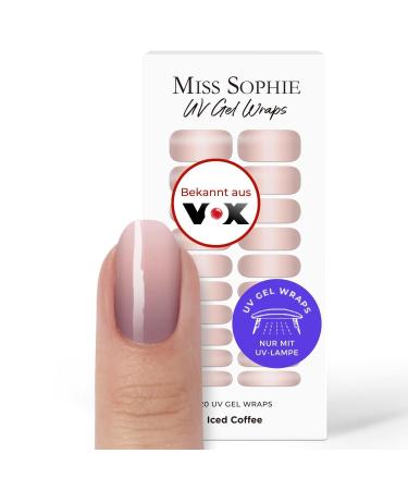 Original Miss Sophie UV Gel Nail Foils Iced Coffee UV I 20 UV Gel Nail Polish Strips with Color Gradient I For Finger & Toenails