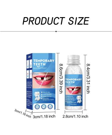 Temporary Tooth Repair & Moldable Dentures | Thermal Adhesive Beads for Missing Teeth - Provisional Fake Tooth Veneer (2 Pieces) - Buy Online on GoSupps.com