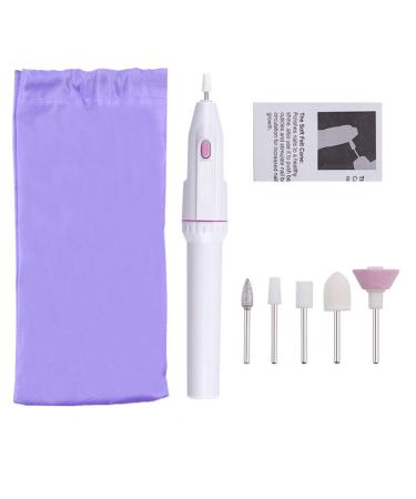 CYzpf USB Electric Nail Drill Portable Electric Nail Drill Machine Manicure Pedicure Polishing Shape Tools with Drill Bits for Home Salon Use Just Put in The Battery and Use White One Size