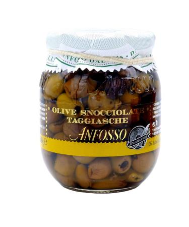 Pitted Taggiasche olives in extra virgin olive oil 280gr