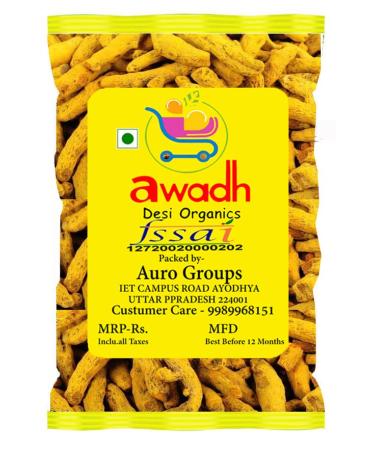 AWADH- Organic Nature Whole Turmeric 400g | Sticks Haldi | Gatiya Sabut Haldi | Whole Haldi | Desi Haldi | Puja Haldi | Whole Pasupu | Whole Spices | Sabut Masale