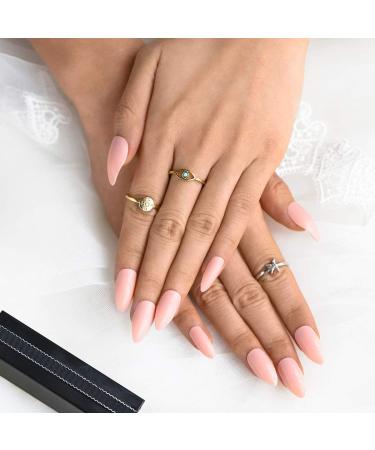 Sethexy Glossy Stiletto False Nails - 100 PC Acrylic Press-On Pink Nail Tips for Women & Girls - Buy Online on GoSupps.com