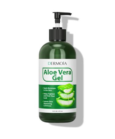 Aloe Vera Gel for Skin and Hair - 100% Aloe Vera Gel for After Sun Care - Pure Aloe Gel for Sunburn Relief - Soothing Aloe Vera Gel for Acne- Hydrating & Moisturizing Aloe Vera Gel for Face & Body 16 Fl Oz (Pack of 1)