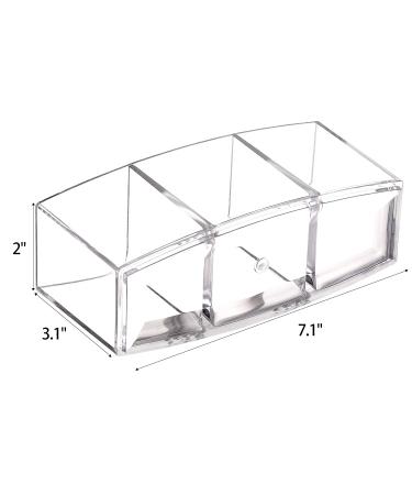 Clear Makeup Brush Holder Organizer - 3 Slot Cosmetic Brushes Storage - Buy Online on GoSupps.com