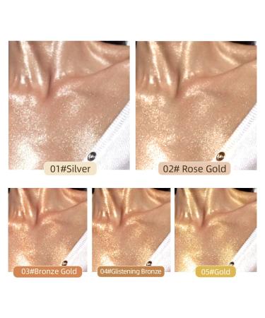 2-Pcs Waterproof Body Shimmer Oil Set - Rose Gold & Glistening Bronze Glow | Face & Body Highlight Illuminator 80ml - Buy Online on GoSupps.com