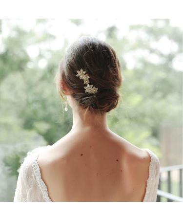 u shaped hairpin U Shaped Flower Hair Accessories wedding hairpin Rhinestone Crystal Headpiece rhinestone hair clip diamond bridal hairpins alloy hairpin flower hairpin bride Hanfu - Buy Online on GoSupps.com