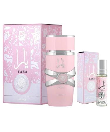 Lattafa Yara EDP 3.4 Fl Oz + Yara Perfume Oil 0.34 Fl Oz Bundle - Buy Online on GoSupps.com