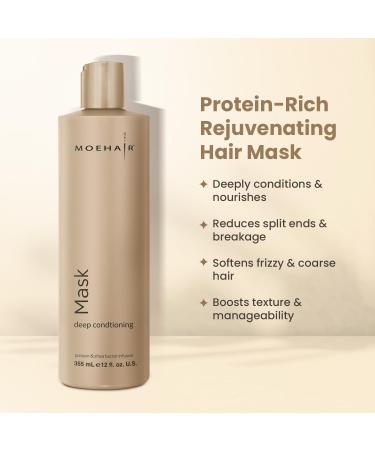 MOEHAIR Hair Mask - Hydrating Shea Butter & Olive Oil Treatment for Damaged Hair | Sulfate & Paraben-Free (12 Fl. Oz - Buy Online on GoSupps.com