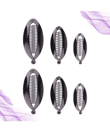 Solustre 6-Piece Banana Hair Cap Clip Set | Slide-Resistant Hair Accessories for Women & Girls - Black - Buy Online on GoSupps.com