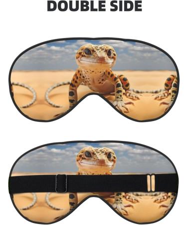 Sand Leopard Gecko Print Unisex Eye Mask - Soft Comfort Sleep Shade for Travel Yoga & Shift Work - Buy Online on GoSupps.com