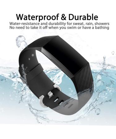 Waterproof Replacement Hamile Band for Fitbit Charge 4/3/3 SE - Large Black Fitness Sport Strap for Women & Men - Buy Online on GoSupps.com