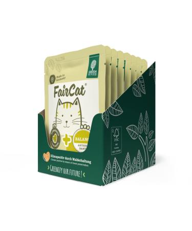 Green Petfood Faircat Balance (8 x 85 g) grain-free cat food for adult cats with animal welfare chicken cat food wet with green tea and vitamin C+E 8 Pack