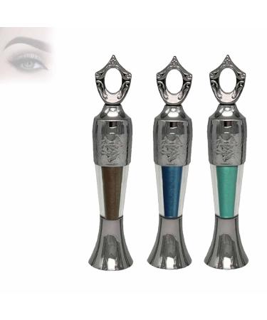 Kohl Powder Eyeliner Kohl Liner Kohl Eyeliner Kohl Eyeliner Handmade 100% Natural Eyeliner in Powder Form for Women (Brown+Blue+Green)