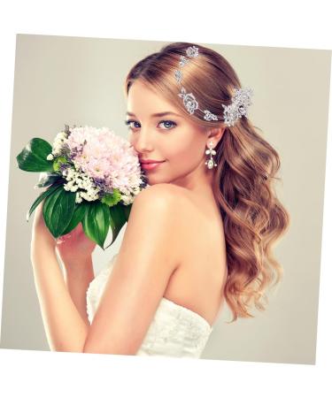 DOITOOL Rhinestone Headband Hair Comb Floral Rhinestone Hair Pin Wedding Bride Hair Accessories - Buy Online on GoSupps.com