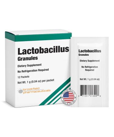 Lactobacillus Probiotics for Women and Men 12 Packets with Lactobacillus Acidophilus & Bulgaricus Probiotic, Dietary Supplements Granules for Daily Gut Support, Digestive Health & Internal Balance