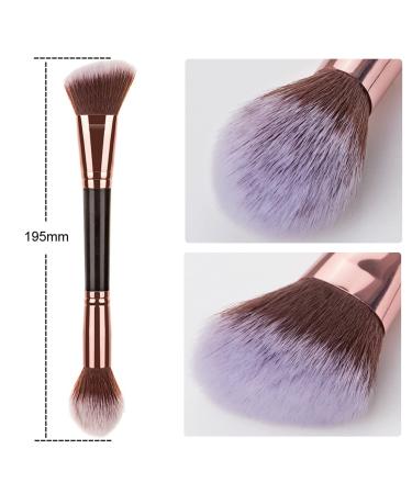 Double Ended Makeup Brushes for Foundation and Angled Eyebrow - Blend Liquid, Powder, Concealer, Blush, Eyeshadow - Buy Online on GoSupps.com