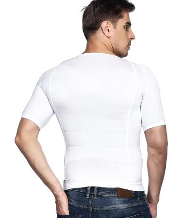 Odoland Men's Slimming Shirt 3-Pack - Thermal Compression Base Layer for Slim Muscle - White/Grey/Black, Large - Buy Online on GoSupps.com