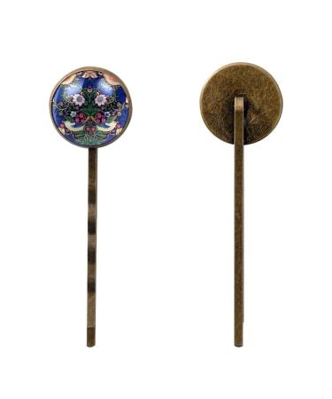 4 Pieces Metal Hair Clips Vintage Retro Hair Pin Minimalist Decorative Hair Barrettes Bobby Pins for Women Girls Hair Accessories Vintage Blue Strawberry Bird Flower color1137