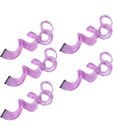 Clip Hair Curly Wig Colorful Hair Extension for Women for Prom Party (Purple) - Buy Online on GoSupps.com
