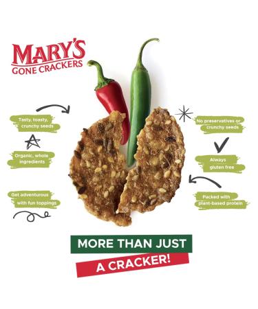 Mary's Gone Crackers Organic Jalapeno Brown Rice & Flax Seed Crackers - 33oz (Pack of 6) - Buy Online on GoSupps.com