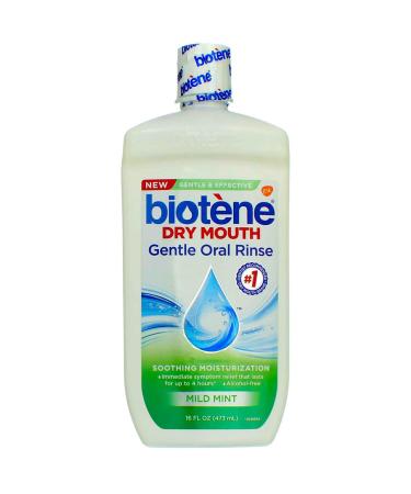 Biotene Dry Mouth Gentle Oral Rinse Soothing Moisturization Mild Mint 16 fl oz