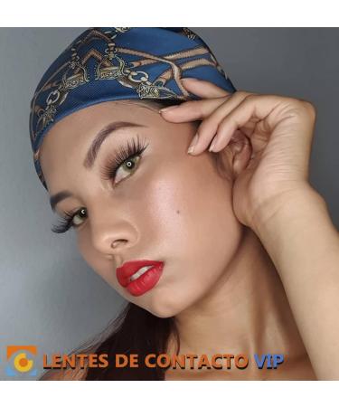Ambar VIP Honey Green Contact Lenses - Super Natural Design | Annual Colored Lenses (2 Lenses) + Case Tweezers & Soft Silicone Inserters - International Shipping Available - Buy Online on GoSupps.com