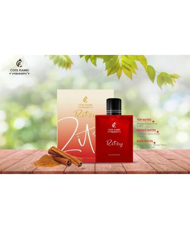 Cool Flames Luxury Ritzy Unisex Eau De Parfum with Grapefruit Cinnamon Patchouli & Amber Premium Long Lasting Citrus & Spicy Fragrance Scent Perfume for Men & Women 100 ML - Buy Online on GoSupps.com