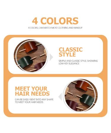 Buy Lurrose 4-Piece Leather Hair Clips for Women - Hair Knot Holders & Muffling Rolls for Elegant Hairstyles - Buy Online on GoSupps.com