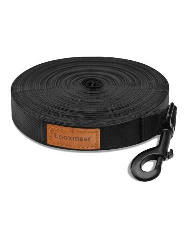 Looxmeer tow lines for dogs 20m robust dog leash training line with storage bag hand loop and D-carabiner 20m black - Buy Online on GoSupps.com