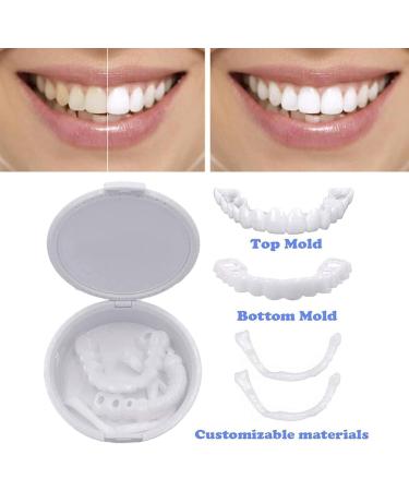 BrightView False Teeth Veneers - 2 Pairs Cosmetic Tooth Covers | Temporary Dentures & Artificial Teeth for Men & Women - White Prosthesis with Storage Box - Buy Online on GoSupps.com