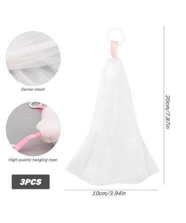 Eco-Friendly Soap Bag Set | 3PCS Double-Layer Mesh Soap Savers with Drawstring for Bar Soap | Soft Hanging Soap Pouch - Buy Online on GoSupps.com