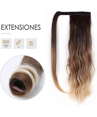 Ponytail Extensions 16 Inches Long Wave Wig Blonde Heat Resistant Synthetic Wrap Around Clip in Ponytail Hairpieces Ponytail Extension Wave Magic Paste Ponytail Hair for Women(Color:NMW006-2) 1 PC NMW006-2 - Buy Online on GoSupps.com