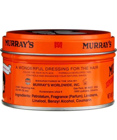 Murray's Superior Hair Dressing Pomade 3oz - Classic Styling Pomade - Buy Online on GoSupps.com