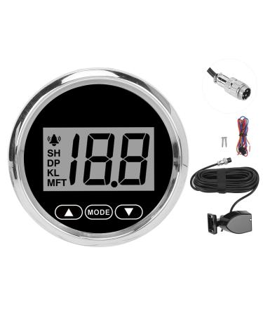 KIMISS Waterproof digital speedometer 52 mm / 2 inch marine depth knife range 100 m / 110 yd white backlight waterproof for yachts fishing boats