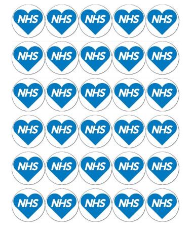 30 NHS Hearts Hospital Cupcake Toppers Edible Wafer Paper Fairy Cake Toppers Birthday Cake Decorations