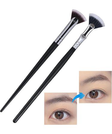 Neamou Angled Fan Shaped Eyelash Brush Eyebrow Brush Mascara Fan Brush Eyebrow and Eyelash Brush with Soft Bristles for Girlfriend Mother Wife - Buy Online on GoSupps.com