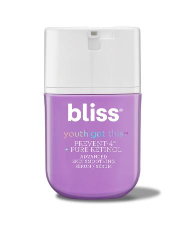 Bliss Youth Got This™ Prevent-4™ + Pure Retinol Advanced Skin Smoothing Serum | Clinically Proven Formula | Clean | Fragrance-Free | Cruelty-Free | Paraben Free | Vegan | 0.67 oz - Buy Online on GoSupps.com