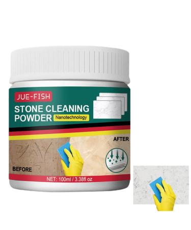 Stone Cleaning Powder 4.22oz Marble Floor Polish Safe Stone Soap Spot Cleaner Stone Care Stain Remover for Kitchen Countertops Pisole