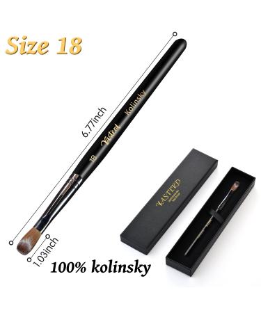 Yasterd 100% Kolinsky Acrylic Nail Brush - Size 18 Oval Crimped Shaped - Professional Manicure Tool with Black Wood Handle - Buy Online on GoSupps.com