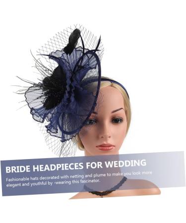 DOITOOL Tea Party Hat Womens Caps and Hats Bride Fascinator Floral Supplies Halloween Cap Womens Hat Cocktail Tea Party Headband Woman Headband Vintage Top Hat Artificial Banquet Navy 30X28X10CM Navy - Buy Online on GoSupps.com