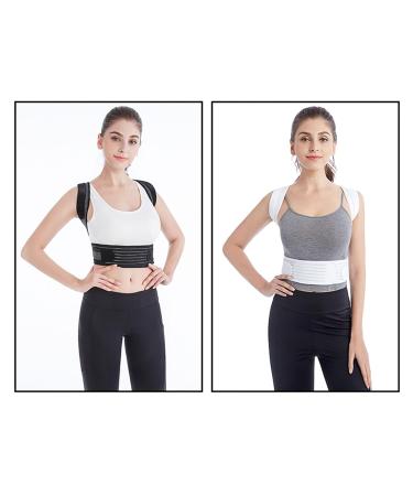 Breathable Hunchback Correction Belt - Upper Back Brace & Posture Corrector for Men & Women - Large White Spinal Support & Shoulder Straightener - Buy Online on GoSupps.com