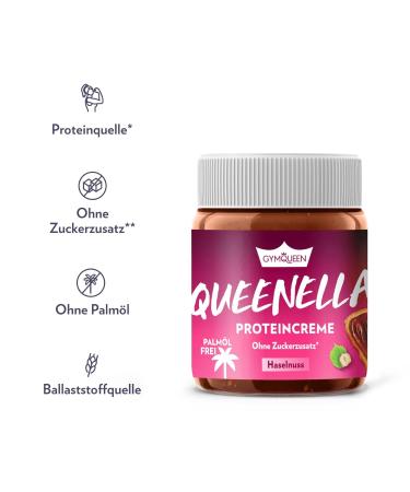 Buy Gymqueen Queenella Protein Cream 6x250g High Protein Hazelnut Spread Sugar-Free Whey-Enriched - Perfect Bread Spread - Buy Online on GoSupps.com