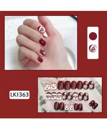 Santa Claus Fake Nails | 24 Self-Adhesive Short French Nail Art for Women & Girls - International Shipping - Buy Online on GoSupps.com