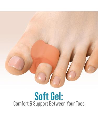Toe Separators & Hammer Toe Straightener - 6-Pack Beige Gel Spacers for Bunion Relief & Crooked Toes - Overlapping & Hallux Valgus Pads - Perfect for Yoga - Buy Online on GoSupps.com