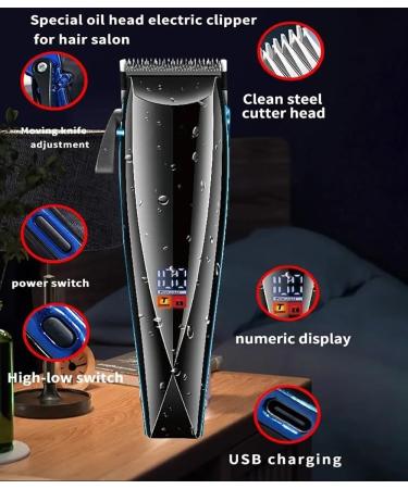 Professional Electric Hair Clipper | Rechargeable Cordless Trimmer for Men | Waterproof with LCD Display | Fine Steel Cutter | International Shipping Available - Buy Online on GoSupps.com