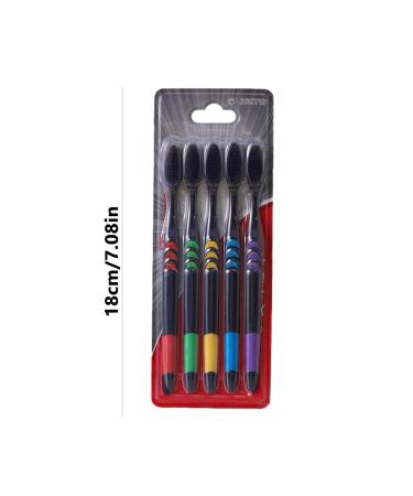 Calakono Soft Bamboo Toothbrush Set for Adults | 5 Black Charcoal Toothbrushes in Various Colors | Eco-Friendly Oral Care - Buy Online on GoSupps.com