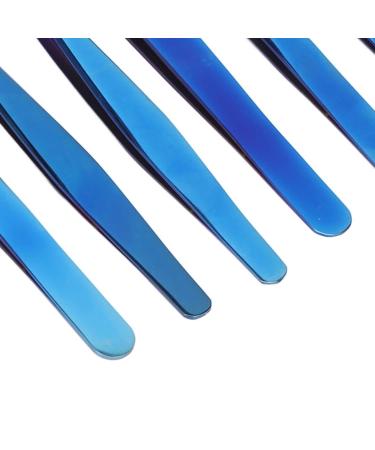 Eyelash Tweezers Set for Extensions - 8-Piece Stainless Steel Blue Tweezers with Straight & Bent Tips - Buy Online on GoSupps.com